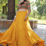 17690420092023 Yellow Rayon Navratri Chaniya Choli 2