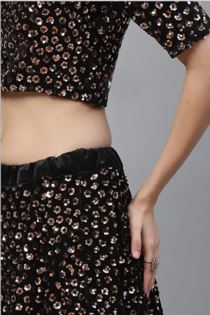 Black Lehenga Choli with Dupatta - BUYON