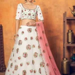 White Elegance: Net Fabric Lehenga Choli - BUYON