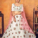 White Elegance: Net Fabric Lehenga Choli - BUYON