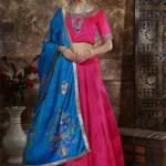 Elegant Hand Work Choli with Sleek Plain Lehenga Set - BUYON