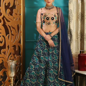 Multi Color Silk Designer Exclusive Jacquard Weaving Lehenga