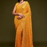 Georgette Multi Color Thread With Multi Sequence Work Saree