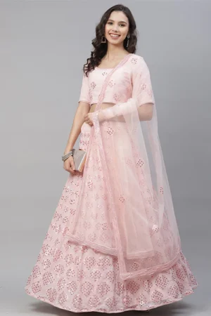 Pretty in Pink: Embroidered Traditional Lehenga Choli