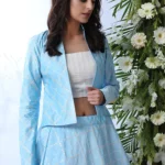 Koti Style Lehenga Choli Collection in Sky Blue - Buyon