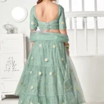 Sparkling Turquoise Green Net Thread Lehenga Set - BUYON