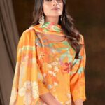 Muslin Digital Print Handwork Embroidery Sequence Work Salwar Kameez - Yellow