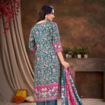 Women Muslin Digital Print Embroidery Sequence With Hand Work Salwar Kameez With Dupatta - Rani