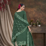 Women Viscose And Jacquard Butta Zari Embroidered Salwar Kameez - Green