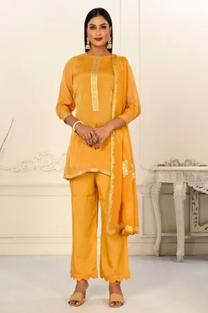 Viscose And Jacquard Butta Zari Embroidered Salwar Kameez