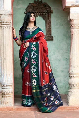 Red Patola Weaving Silk Exclusive Saree - BUYON