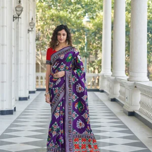 Wine Patola Weaving Silk Saree - BUYON