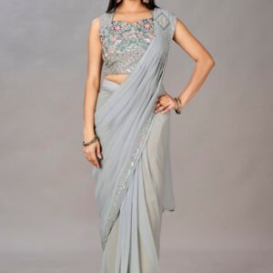 Georgette Fabric With Exquisite Embroidery Saree - BUYON