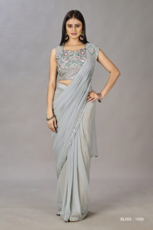 Georgette Fabric With Exquisite Embroidery Saree - BUYON