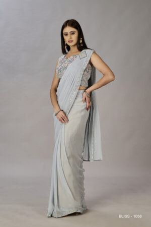 Georgette Fabric With Exquisite Embroidery Saree - BUYON