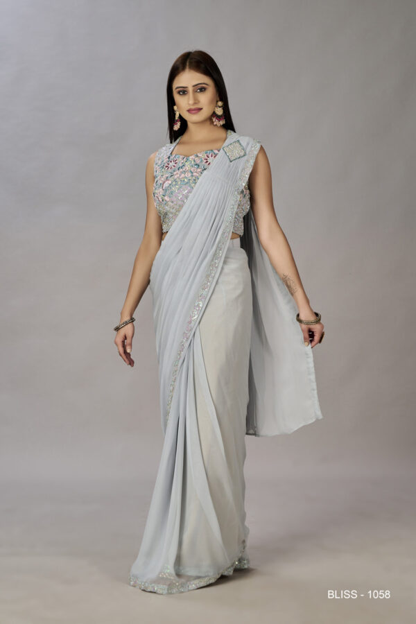 Georgette Fabric With Exquisite Embroidery Saree - BUYON