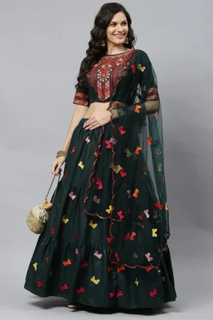 Beautiful Cotton Multi Embroidered Work Lehenga Choli