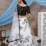 Organza Multi Color Block Print Lehenga Choli - BUYON