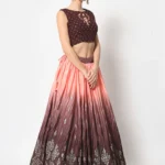 Brown Printed Work Ethnic Lehenga Choli - BUYON