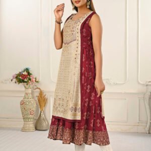 Cotton And Outward Jacket Chanderi Kurti - BUYON