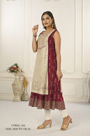 Cotton And Outward Jacket Chanderi Kurti - BUYON