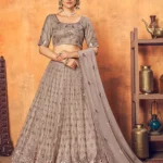 Dusty Net Thread With Sequence Embroidered Lehenga Choli