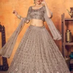 Dusty Net Thread With Sequence Embroidered Lehenga Choli