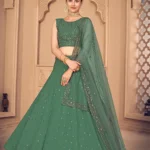 Green Indian Style Festival Lehenga Choli - BUYON