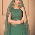 Green Indian Style Festival Lehenga Choli - BUYON