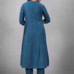 Blue Muslin Silk Lucknowi Style Salwar Kameez - BUYON