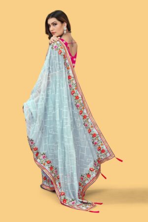 Beautiful Designer Thai Organza Silk Saree - BUYON