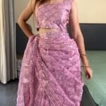 Designer Pink Color Organza Silk Saree - BUYON