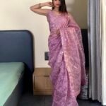 Designer Pink Color Organza Silk Saree - BUYON