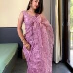 Designer Pink Color Organza Silk Saree - BUYON