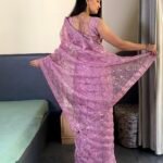 Designer Pink Color Organza Silk Saree - BUYON