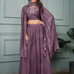 Wine Art Silk Heavy Embroidery Lehenga - BUYON