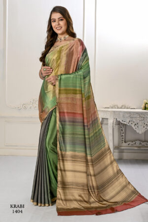 Premium Sift Silky Natural Crepe Digital Printed Sari