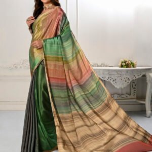 Premium Sift Silky Natural Crepe Digital Printed Sari