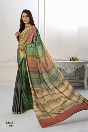 Premium Sift Silky Natural Crepe Digital Printed Sari