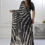 Crepe Soft Silk Black Digital Printed Sari - BUYON