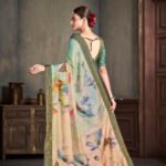 Jacquard Zari Silk Blouse Adorned with High Definition Digital Print Saree