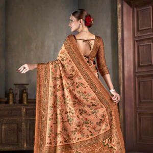 Jacquard Zari Silk Blouse Embracing High Definition Digital Print Saree