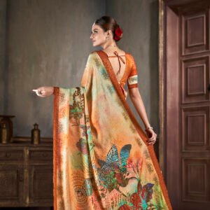 Silk Jacquard Zari Saree (6.30m) + Digital Print Blouse