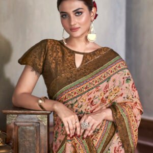 Silk Zari Saree Set with Digital Print Blouse (6.30m)