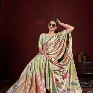 Digital Prints Saree Bundle: Soft Silk, Multi Color, 6.30m