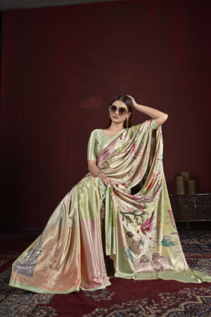 Digital Prints Saree Bundle: Soft Silk, Multi Color, 6.30m