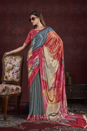 Multi Silk Saree Set: Soft & Elegant, Pure Digital Prints, 6.30m