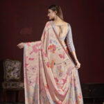 Premium Soft Silk Sari with Natural Crepe and Digital Prints, 6.30m