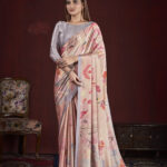 Premium Soft Silk Sari with Natural Crepe and Digital Prints, 6.30m