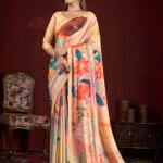 Soft Silk & Natural Crepe Digital Print Sari, 6.30m